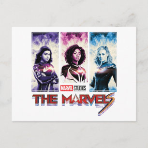 The Marvels Tri-Color Panel Logo Badge Postcard