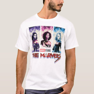 The Marvels Tri-Color Panel Logo Badge T-Shirt