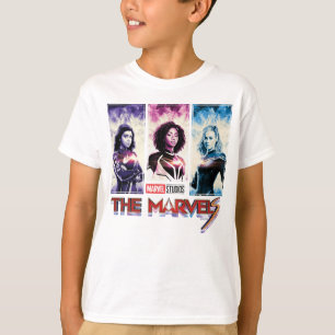 The Marvels Tri-Color Panel Logo Badge T-Shirt