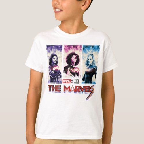 The Marvels Tri_Color Panel Logo Badge T_Shirt