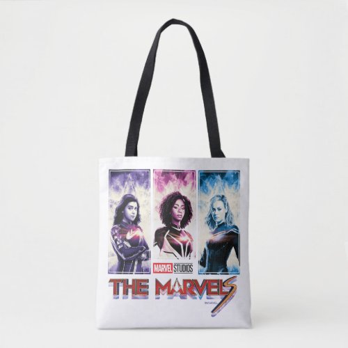 The Marvels Tri_Color Panel Logo Badge Tote Bag