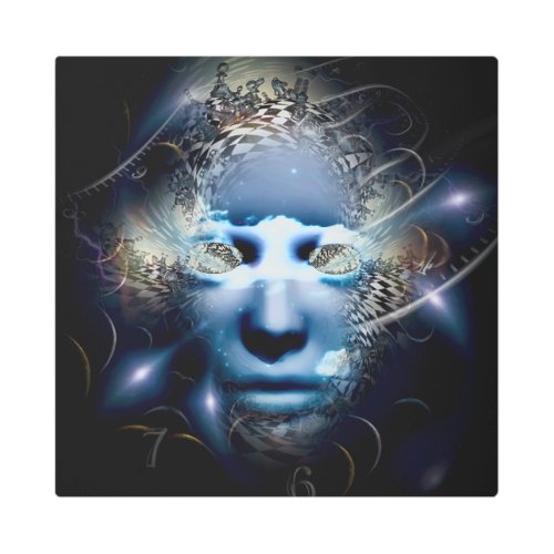 The mask of mystery metal print