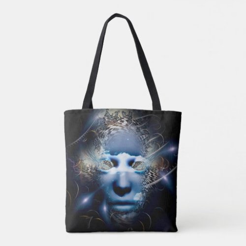 The mask of mystery tote bag