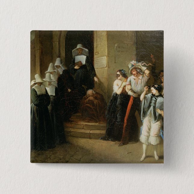 The Masked Ball, c.1870 Pinback Button (Front)