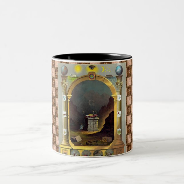 The Masonic Chart Two-Tone Coffee Mug (Center)