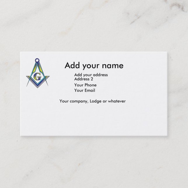The Masoniic Card (Front)