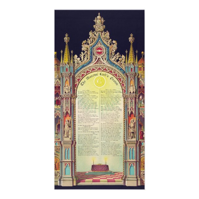 The Masons' Lord's Prayer by Huncke 1892 Card (Front)