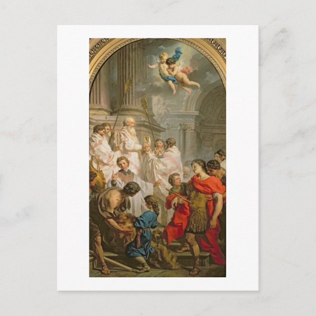 The Mass of St. Basil (oil on canvas) Postcard (Front)