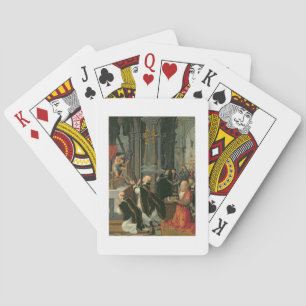 The Mass of St. Gregory (oil on canvas) Poker Cards