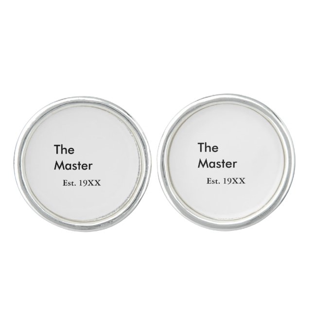 The Master boss name est year date man king title Cufflinks (Front)