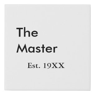 The Master boss name est year date man king title Faux Canvas Print