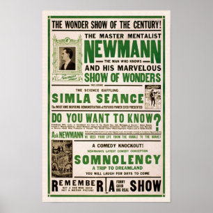 The Master Mentalist, 1930. Vintage Magician Poster