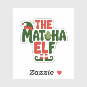 The Matcha Elf Funny Christmas Matcha Drink Sticker