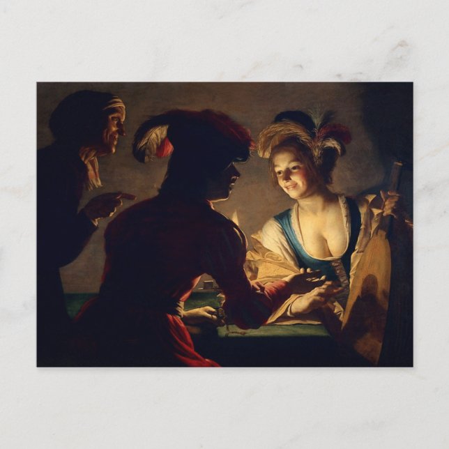 The Matchmaker - Gerrit Van Honthorst Postcard (Front)