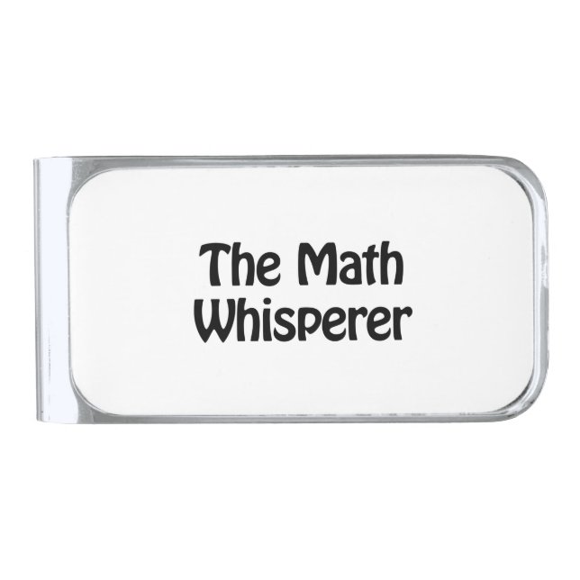 the math whisperer silver finish money clip (Front)