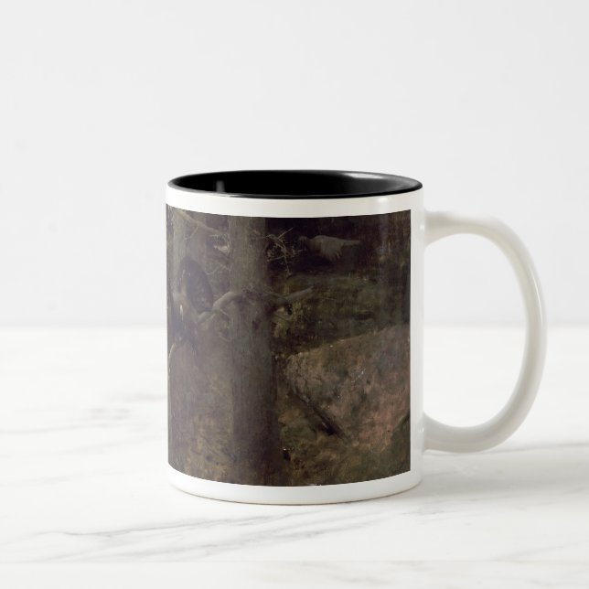 The Mating of the Capercaillies, 1888 Two-Tone Coffee Mug (Right)