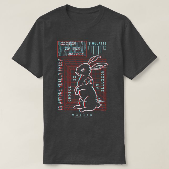 The Matrix White Rabbit Glitch  T-Shirt (Design Front)