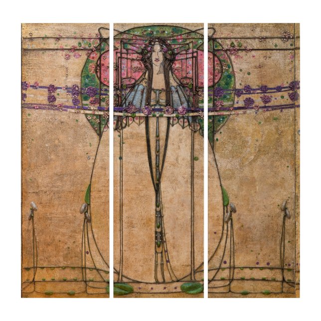 The May Queen by Margaret Macdonald Mackintosh Triptych (Front)