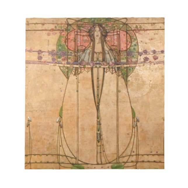The May Queen - Margaret Macdonald Mackintosh Notepad (Front)