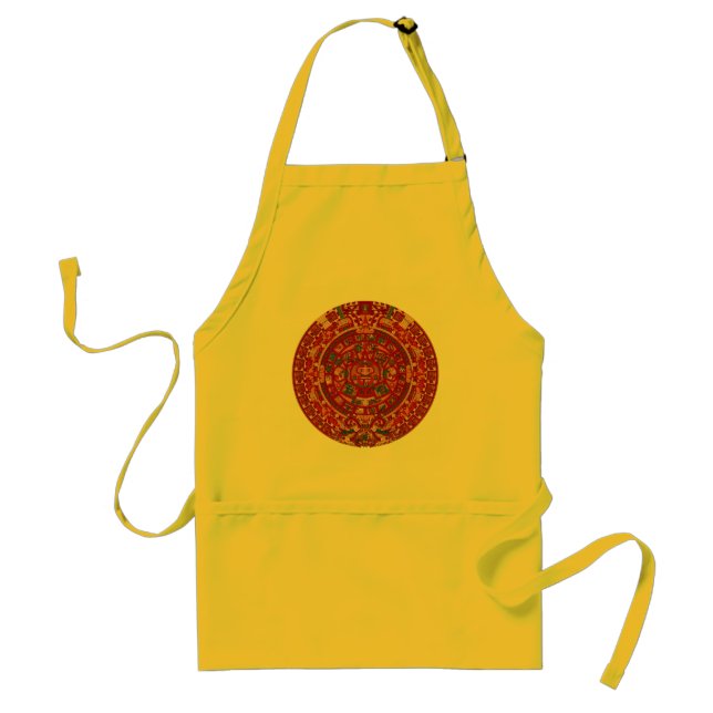 The Mayan (Aztec) Calendar Wheel Adult Apron (Front)