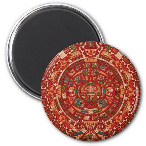 The Mayan  Aztec calendar wheel Magnet