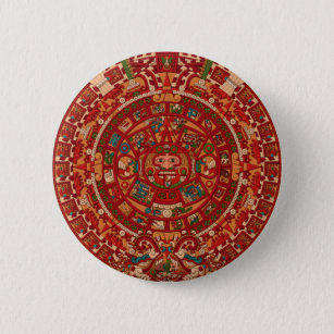The Mayan / (Aztec) calendar wheel Pinback Button