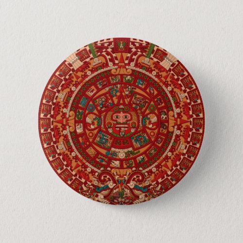 The Mayan  Aztec calendar wheel Pinback Button
