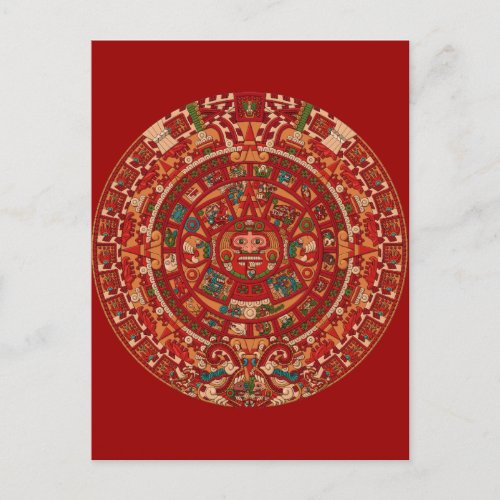 The Mayan Aztec Calendar Wheel Postcard
