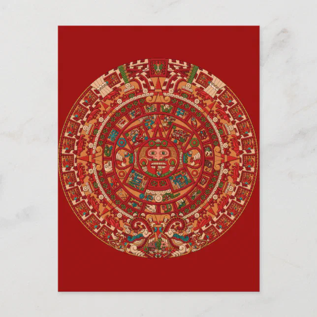 The Mayan (Aztec) Calendar Wheel Postcard Zazzle
