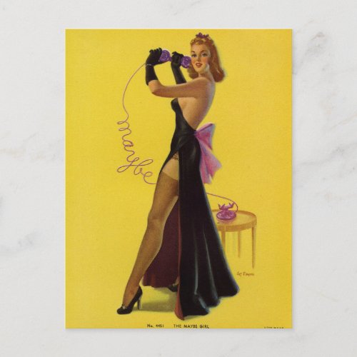 The maybe girl _  pin up art  postcard