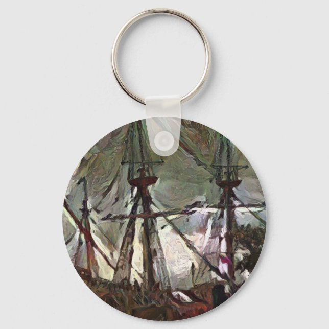 The Mayflower 2 in whimsical art Keychain (Front)