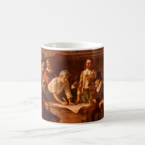 The Mayflower Compact by Jean Leon Gerome Ferris Coffee Mug