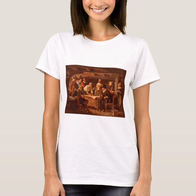 The Mayflower Compact by Jean Leon Gerome Ferris T-Shirt (Front)