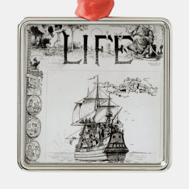 The Mayflower, front cover from 'Life' Metal Ornament (Front)