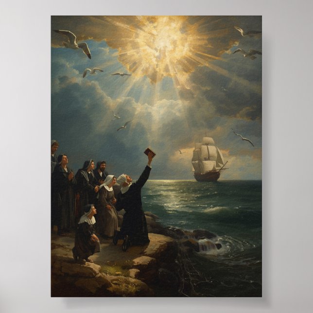 The Mayflower Landing at Plymouth – 1620 Poster (Front)