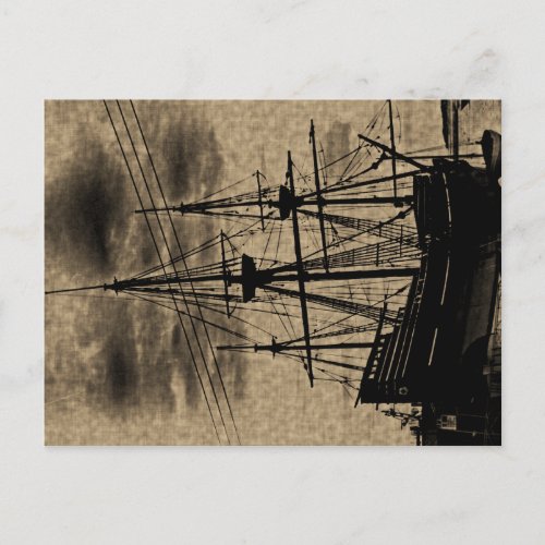 The Mayflower Ship Vintage Toned Postcard