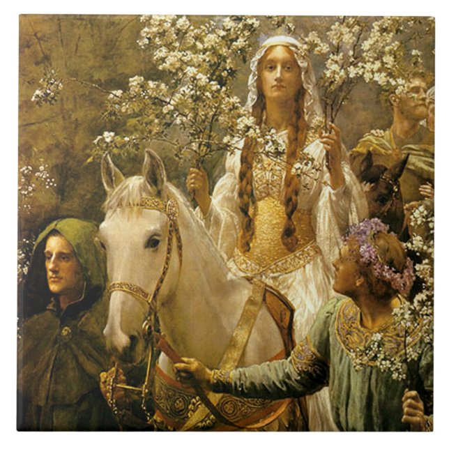 The Maying of Queen Guinevere by John Collier Tile (Front)