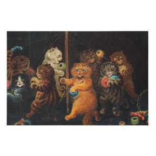 The Maypole by Louis Wain Faux Canvas Print
