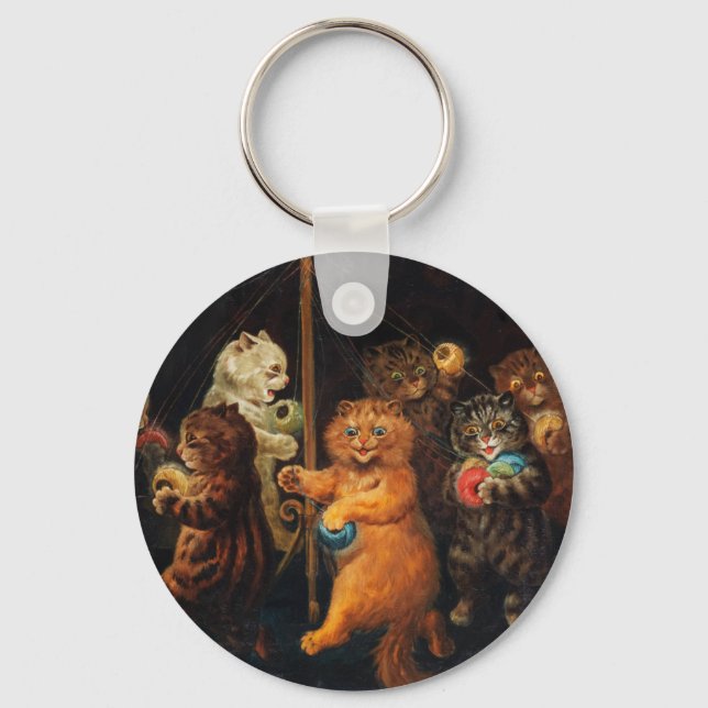 The Maypole by Louis Wain Keychain (Front)