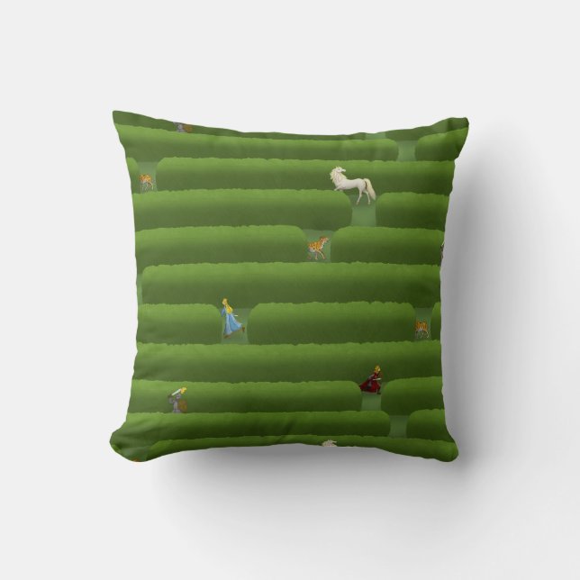 The Maze Fairytale Throw Pillow (Front)