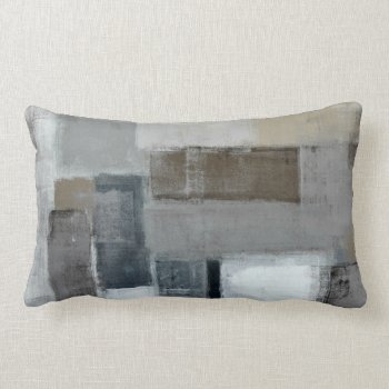 'the Maze' Grey And Brown Abstract Art Pillow by T30Gallery at Zazzle
