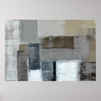 'the Maze' Neutral Abstract Art Poster Print by T30Gallery at Zazzle