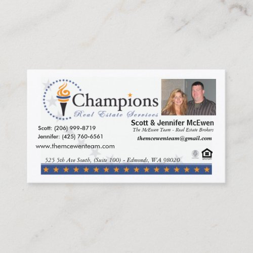 The McEwen Team card (Champions Real Estate) Business Card Templates