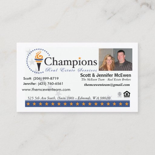Customizable The McEwen Team card (Champions Real Estate) Business Card Templates