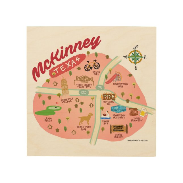The McKinney Texas Wall Plaque Wood Wall Art (Front)