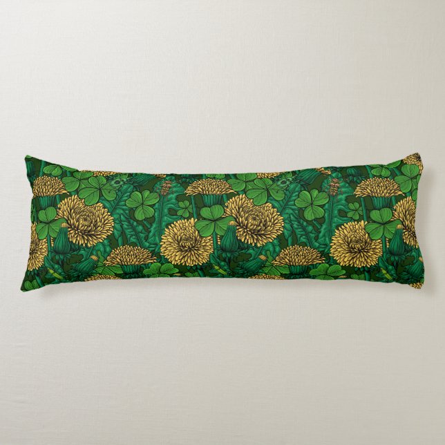 The meadow in green and yellow body pillow (Front)
