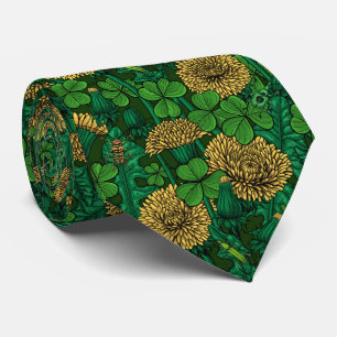 The meadow in green and yellow neck tie
