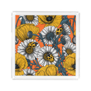 The meadow in yellow and blue acrylic tray