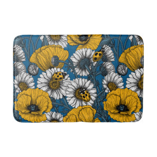 The meadow in yellow and blue bath mat