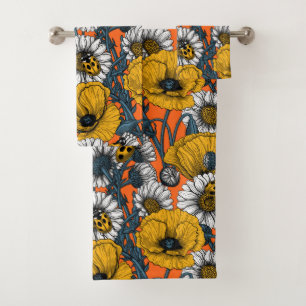 The meadow in yellow and blue bath towel set